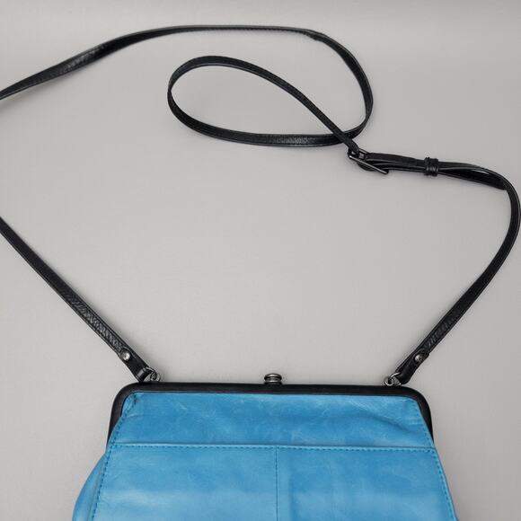 Hobo Crossbody Shoulder Wristie Bag Blue Small - Picture 8 of 13